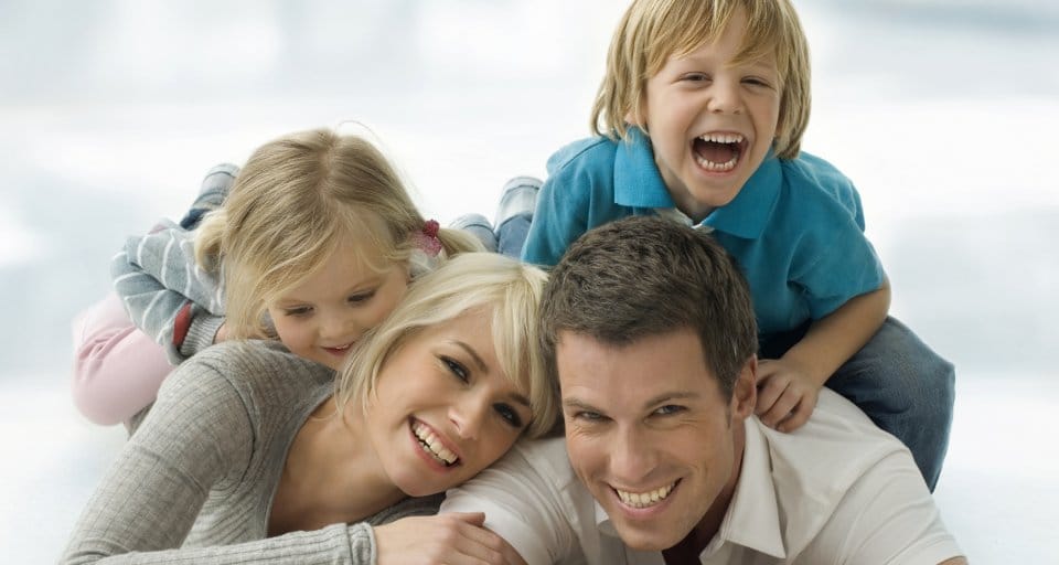 happy family smiling