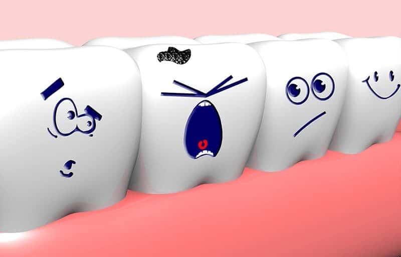 animated image of teeth with different facial expressions